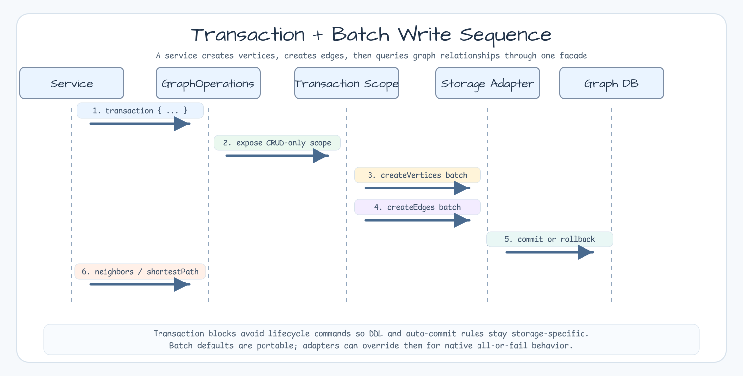 Transaction and batch write sequence for GraphOperations